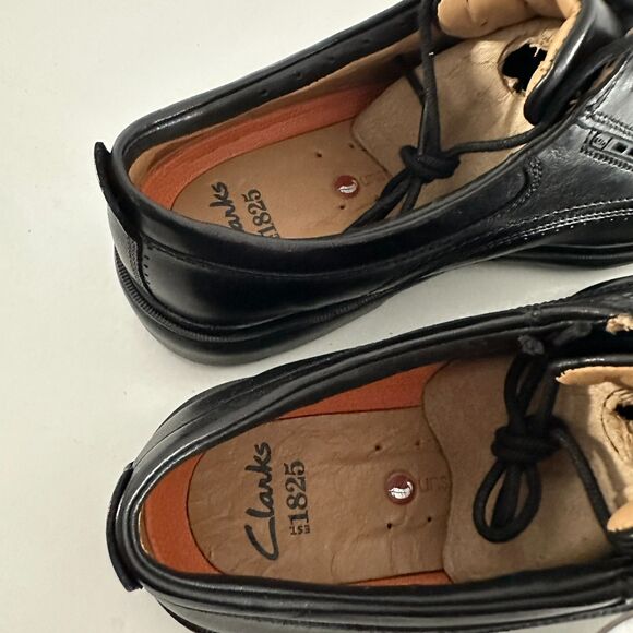 NWT Clarks Unstructured Kenneth Way Black Leather Oxford Dress Shoes Men\'s 8.5 main image 11